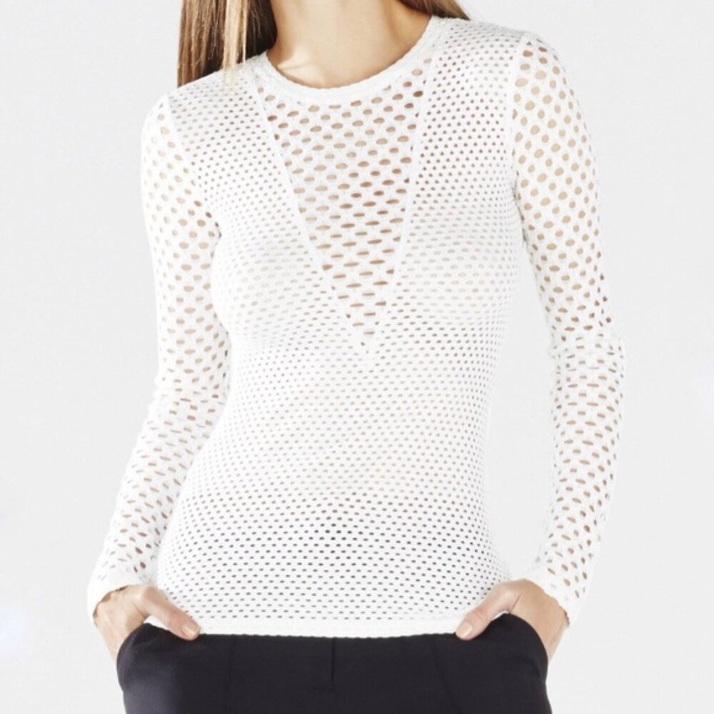 BCBGMAXAZRIA Elain Long Sleeve Top L